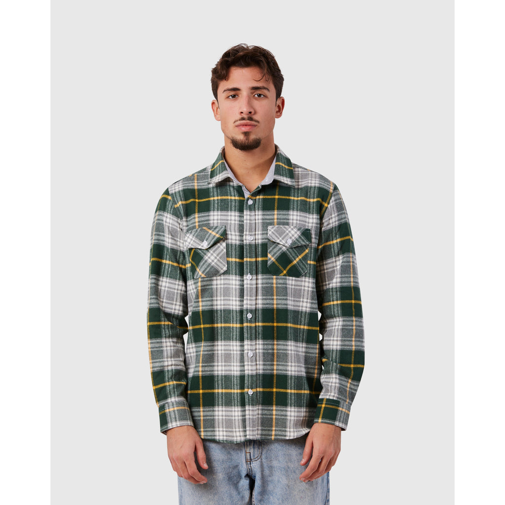 Men's Flannel Dress Shirt Green