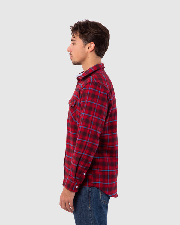 Men's Flannel Dress Shirt Red